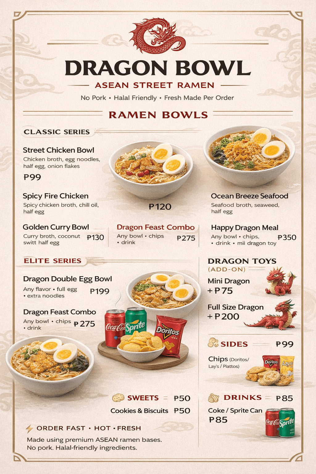 Happy Soup menu preview